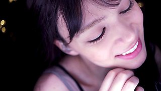 Lovely Amateur teen brunette masturbating outdoor