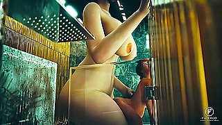 18 Feet Tall Futa Giantess Stretches Her Lesbian Lover Before Growing Bigger - Car Toon And Petite Blonde