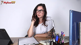 Dominating Boss Repremands Her Foot-loving Secretary's Failure