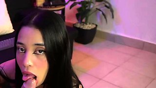 Brunette Wife Webcam Blowjob Handjob Cumshot