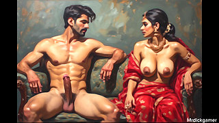 Indian aunty sucking cock and getting her pussy licked and creampied in forest