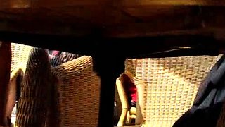 Cumshot amateur MILF suck and jerks dude in the bedroom