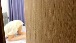 Stepdad Catches Stepdaughter Masturbating and Fucks Her Tight Asian Pussy - Tia mx Creampie