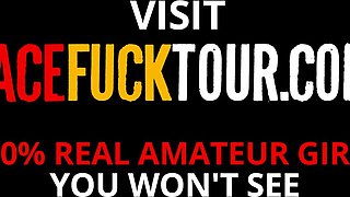 Submissive slut PUBLIC sloppy gagging deep throat facial