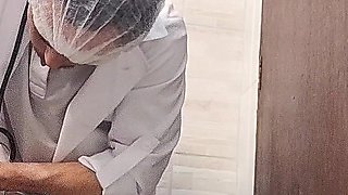 Doctor and Nurse Can't Resist and Have Sex in the Hospital Bathroom During Their Shift