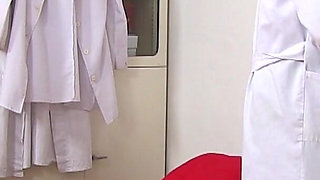 Mature gyno- freaky gyno doctor operates cam in his surgery to record patients