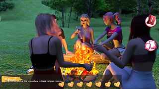 Helping the hotties #4 - Johanne woke up tied to a tree and so...ave him a blow job...Belle and Stacy played with each other.