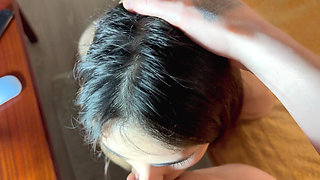 Jasmica, a beautiful Latina with a big ass, cheats on her cuckold husband with a delivery guy who cums on her face
