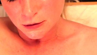Blonde Babe in White Nylons Fucks with Her Feet Then Gets Fucked by German Bitch Hunter