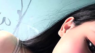 Amateur euro teen buffs the helmet POV