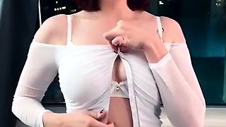 Sabrina Lynn itssabrinalynn Strips White Lingerie Video