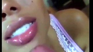 Sucking and Swallowing Big Cock at Home