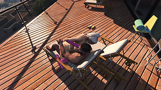 GTA V Big Booty Lady in pink gloves destroys Franklin Part 3