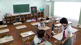 Extreme close up of Japanese teen masturbating