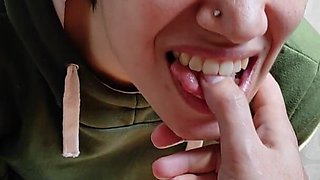Quickie! Handjob, Cum in Mouth & Swallow!