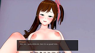 Anime teen with a big caboose and some mancum fun