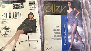 Footjob in Black Pantyhose in a Cottage