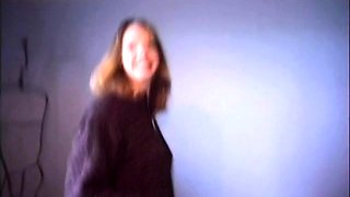 Amateur student blowjob on the balcony pov