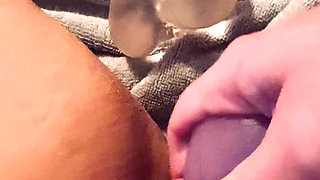 Playing with a fleshlight and pocket pussy toy Tribbing them on my big horny clit it felt amazing