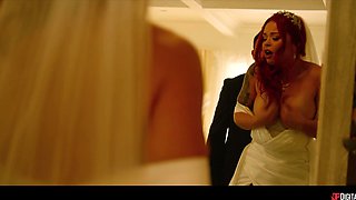 Gorgeous redhead bride adult soul-stirring clip