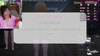 ExotiqFox Nerdy Asian Gamer Girl Shows the World her Pussy in a Hentai Flashing Game Japanese Hentai Game Masturbation