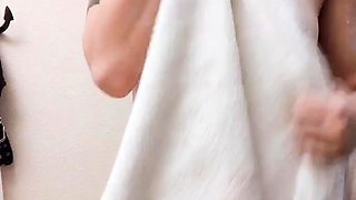 Brunette solo darling masturbating at home