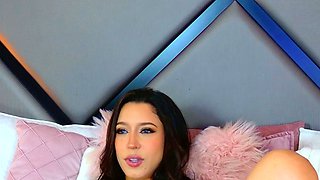 Horny Brunette Gently Caressing Her Clitoris