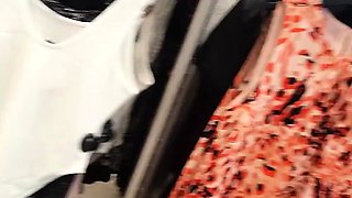 Blonde Teen's Public Undressing in a Store - Amateur Solo We