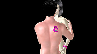 Animated 3D Porn - Beautiful Girl and Asian Man Romantic Foreplay