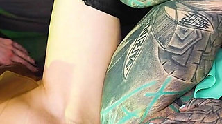 Two Hot Girls in Latex and High Heels Using Big Metal Toy Together, Atp, Anal Gapes, Lesbian