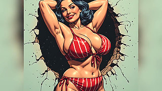Big Boob Babes in Swimsuits Art
