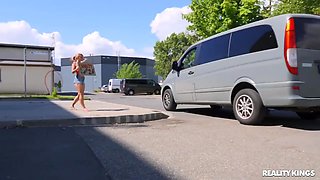 Hot MILF slut washes my car and i pay her with my huge cock!