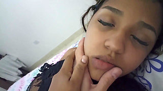 Brunette big saggy tits from New York United States fucking her stepbrother's big dick