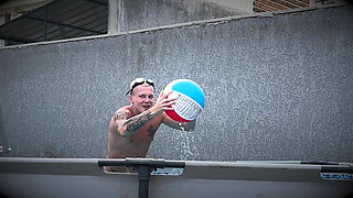 Three Guys Fucked a Sexy Girlfriend After a Pool Party - She Loves It When Cum Runs Down Her Face