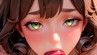 The cute curvily-haired beauty took off her clothes and was constantly prodded and finally burst out