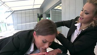 Fucking blonde and brunette FBI agents POV
