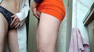 A MILF Doctor Has a Risky Sexual Encounter with Her Young Nurse in the Hospital's Communal Kitchen