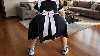 Big-bootied Maid Earning Her Salary