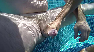 Hot MILF with Buttplug in the Pool, Fucked, Big Cumshot