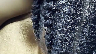 Hair Fetish for Ebony Teen Receiving Cum
