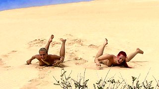 Lesbian masseuse rubs gorgeous babe outdoors in hi def