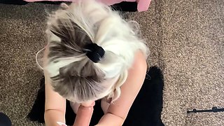 Massive cumshot on her big boobs