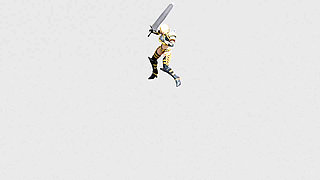 a girl dancing with sword
