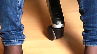 High Heel Clicks on Wooden Floor - Nylon Rubbing and Shoe Removal Asmr