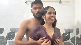 Part 3. Desi Girl Romance with Her Boyfriend in Bathroom
