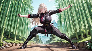 Blonde Valkyrie's Undressing Moment, That Great-slit Black Uniform Is Insane!