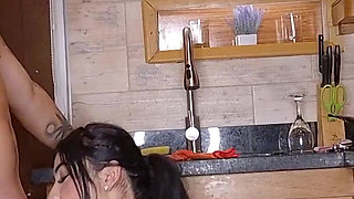 Real Newlywed Couple Fuck in in-laws' Kitchen