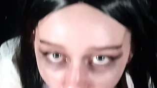 Homemade amateur riding cock cumshot swallow in lingerie