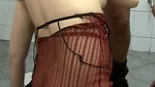 Blonde Babes Double Penetration in Bathroom Orgy