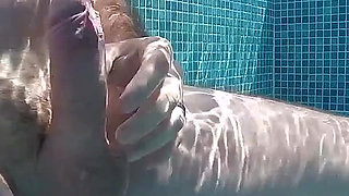 Hot MILF with Buttplug in the Pool, Fucked, Big Cumshot